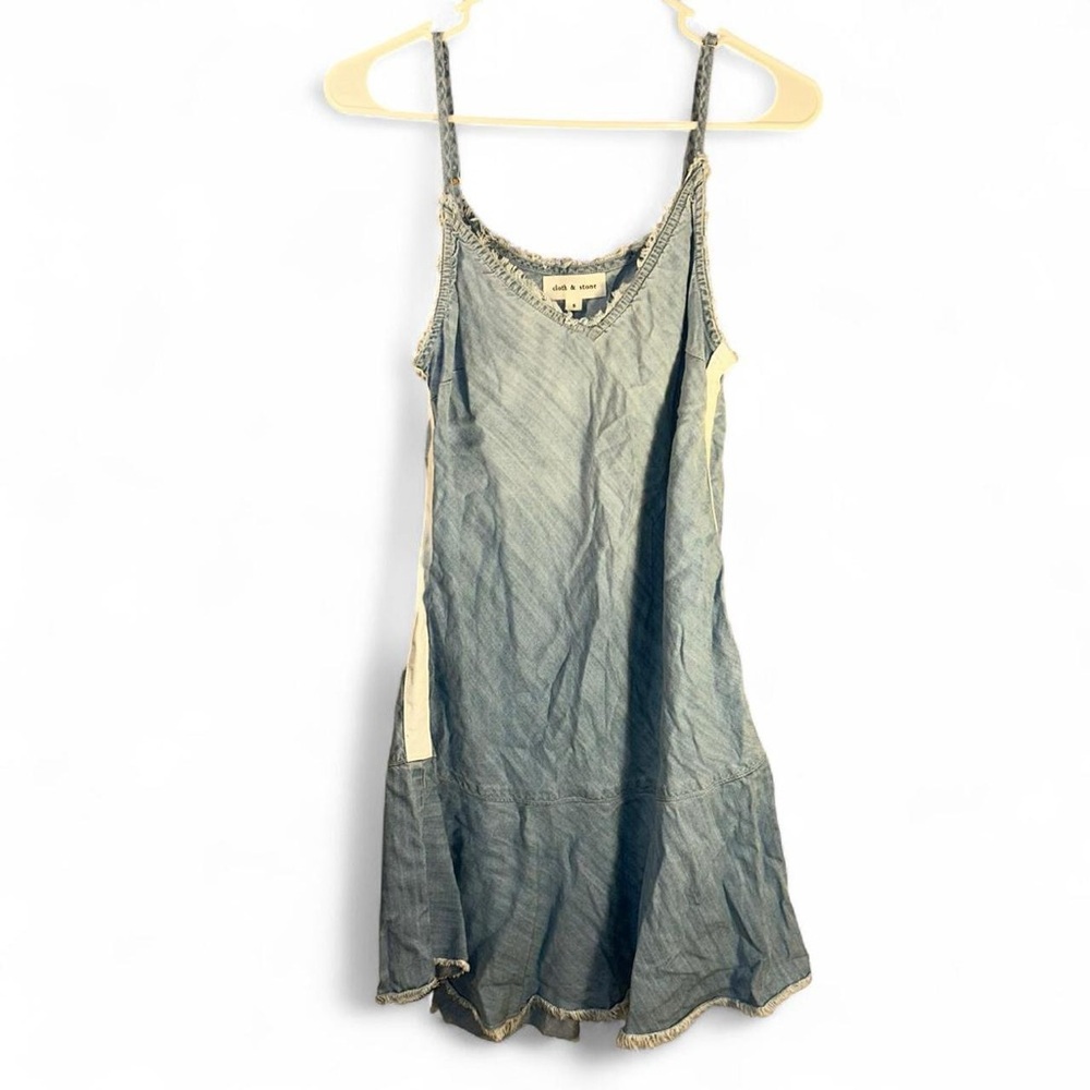 cloth & stone Light Blue Chambray Midi Slip Dress